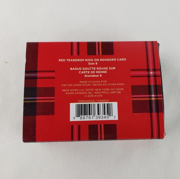 Avon red teardrop ring - size 8 -NIB - Picture 2 of 3